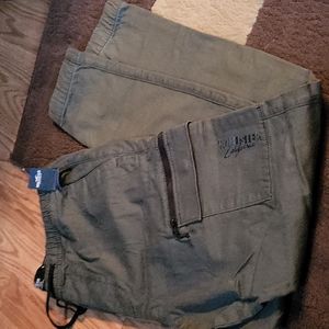 Hollister cargo skinny joggers medium olive green color